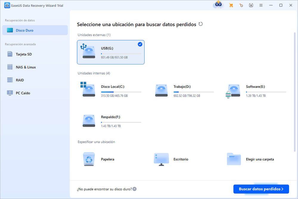 Conectar el disco duro externo para escanearlo.