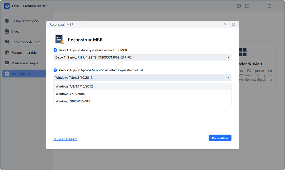 reconstruir MBR
