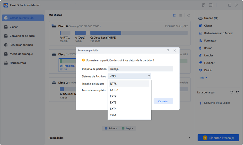 formatear unidad usb