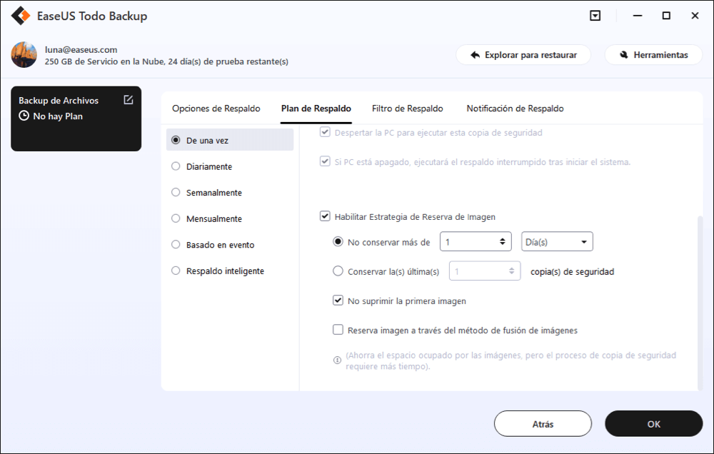 estrategia de imagen de backup